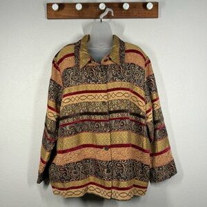 Alfred Dunner Tapestry Granny Button Up Jacket Size 24W